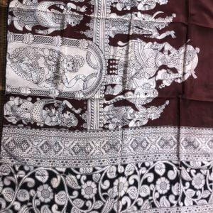 Kalamkari Nizam Border Silk Chunnies Order Online 12
